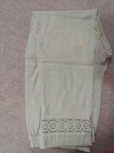 Elegant Beige Lace Detailed Palazzos