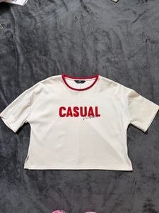 Casual Vibe Cream T-Shirt