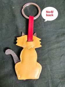 Imported Pure Leather CAT/MEOW/KITTEN Keychain