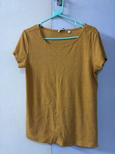 Mustard Ribbed Knit Top