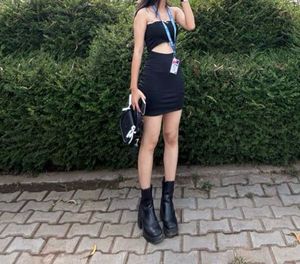 Black Strapless Mini Dress with Bow Detail