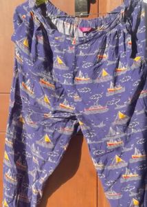 Blue Sailboat Print Pyjama Pants