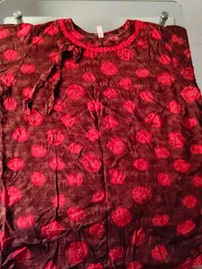 Vintage Brown & Red Polka Dot Dress