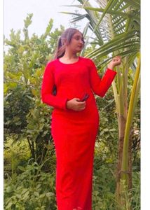 Elegant Red Long Sleeve Dress