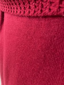 Red Knit Sweater with Cowl Neck