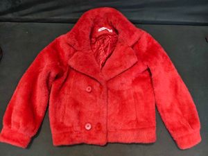 Red 🍒 Faux Fur Double Breasted Jacket