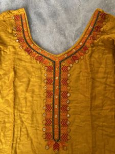 Mustard Cotton Kurta
