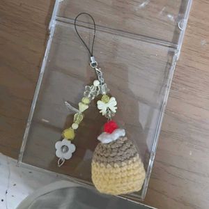 ੭ 🍮﹕Crochet pudding keychain﹒
