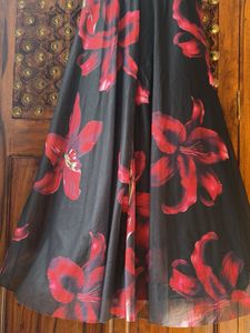 Savana Elegant Black Floral Print Dress