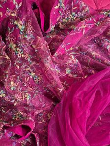 Stunning Maroon Embroidered Gown