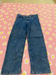 Blue Wash Wide Leg Jeans