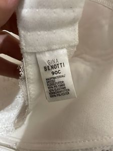 40C GINA Benotti White Lace Trim Bra