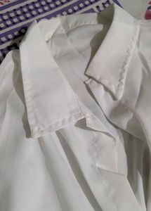 Purple Smocked Midi Dress + White Overlay Shirt