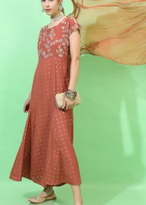 Elegant Embroidered Ethnic Gown with duppata
