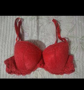 Bridal Red Lace Push-Up padded Bra net
