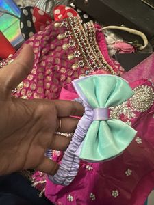 Beautiful Lace Trimmed Dress wid matching band