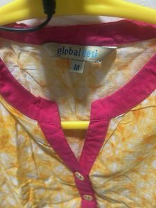 Vibrant Yellow Sleeveless Kurti