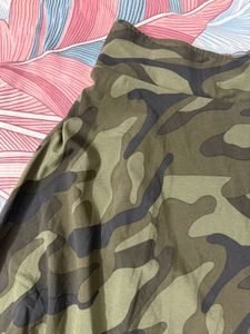 Camouflage flage print maxi skirt