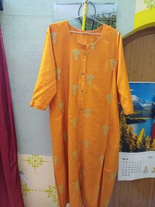 Orange Embroidered Kurta