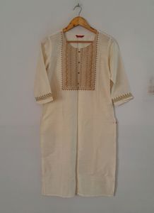 Cream Color  Printed Kurta (Women's)