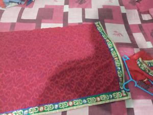 Elegant Red Paisley Saree with Embellished Border