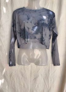 15254. Tie-Dye Mesh Long Sleeve Top