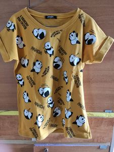 Jennyfer Women's Yellow Panda Top
