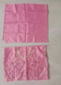Embellished Pink Silk Blend Blouse Piece