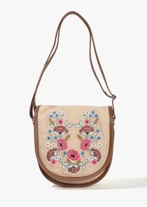 Floral Embroidered Sling Bag