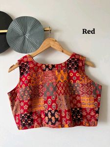 V Neck Patchwork Blouse