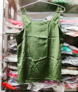 Olive Green Satin Cami Top