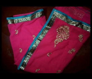 Pink Embroidered Saree