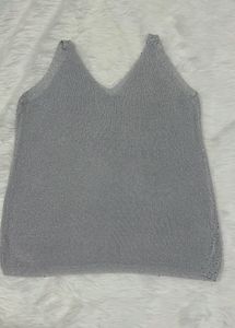 Grey Party Wear Shimmer Top