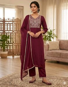 Maroon Kurta Set with Dupatta