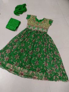 anarkali dress with dupatta and bottom wear