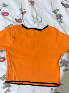 Cute Orange Strawberry Crop Top