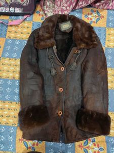 Vintage Brown Fur Lined Jacket