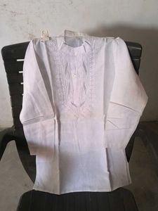 Elegant White Embroidered Kurta Set