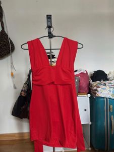 Red Halter Neck Mini Dress