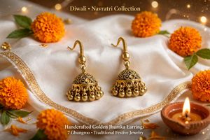 Golden Jhumka Earrings