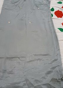 Embroidered Grey Saree