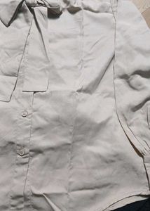 Korean Elegant Bow Neck Beige Shirt🌸