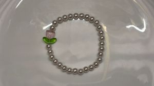Pearl Beaded Bracelet with Charm