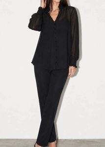 Chic Black Sheer Blouse