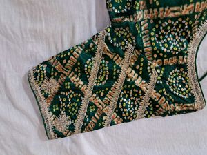 Designer Green Embroidered Blouse