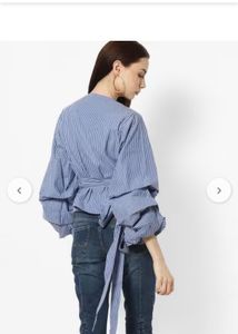 Striped Wrap Top