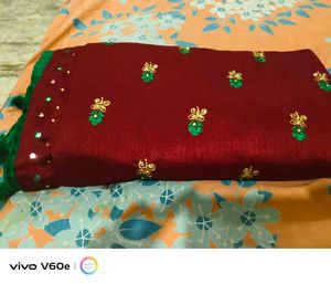 Beautiful Elegant maroon colour saree