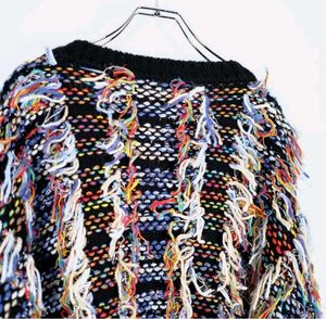 Colorful Fringe V-Neck Sweater