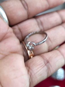 92.5 Heart-Shaped Silver Ring  with hallmark