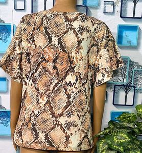🇬🇧 Girl Top Stylish Snake Print Puff Sleeve